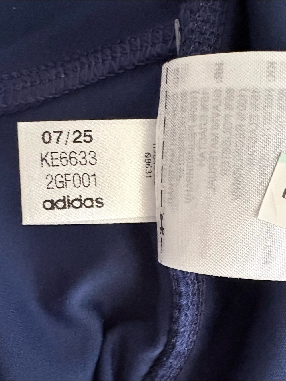 Adidas Dark Blue High Rise 7/8 Training Leggings Size M with Pocket - Picture 4 of 12